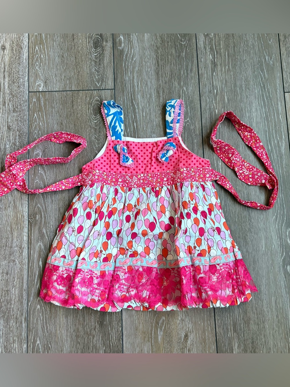 Boutique Georgia Grace Girl's Lolly Ellie Knot Pink Bubble Balloon Top Sz 6